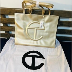 TELFAR Large Shopping Bag-Gold